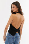 Bailey Halter Top, BLACK - alternate image 1