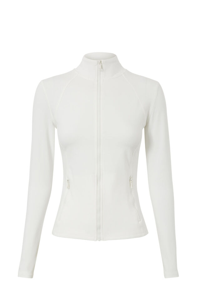 Tammy Active Zip Through Jacket, MERINGUE WHITE
