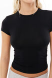Luxe Longline Tee, BLACK - alternate image 4