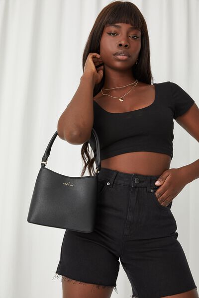 Personalised Seline Textured Bag, BLACK TEXTURE