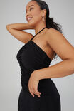 Serena Halter Neck Ruched Maxi Dress, BLACK - alternate image 5