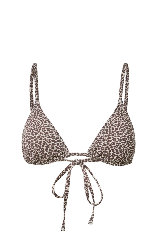 Tri Slide Bikini Top, NINA LEOPARD BROWN