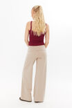 Fold Back Wide Leg Pant, OAT MARLE - alternate image 3