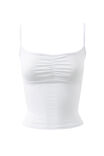 Renee Ruched Cami, WHITE - alternate image 6