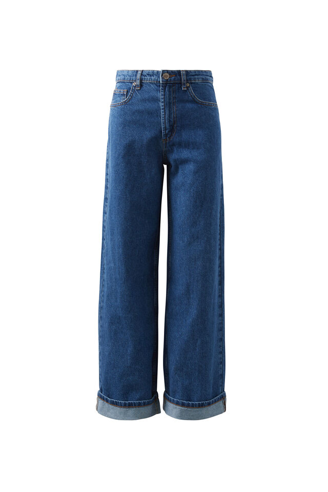 High Rise Wide Jean, IRIS BLUE