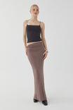 Soft Twist Maxi Skirt, BROWN CAROB - alternate image 1