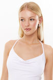 Soft Cowl Neck Halter Top, WHITE - alternate image 4