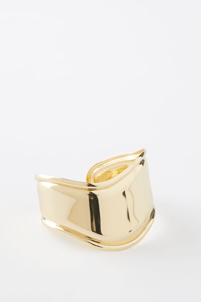 Single Bangle, GOLD/WIDE CUFF