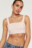 Trixie Boucle Crop Top, PINK/WHITE