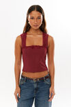 Rosie Mesh Top, RED VELVET - alternate image 1