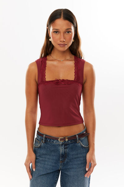 Rosie Mesh Top, RED VELVET