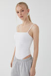 Luxe Ruched Bodysuit, WHITE - alternate image 1