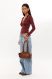 Luxe Georgia Long Sleeve Top, DARK PLUM - alternate image 4
