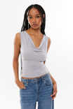 Capri Cowl Neck Top, GREY MARLE - alternate image 1