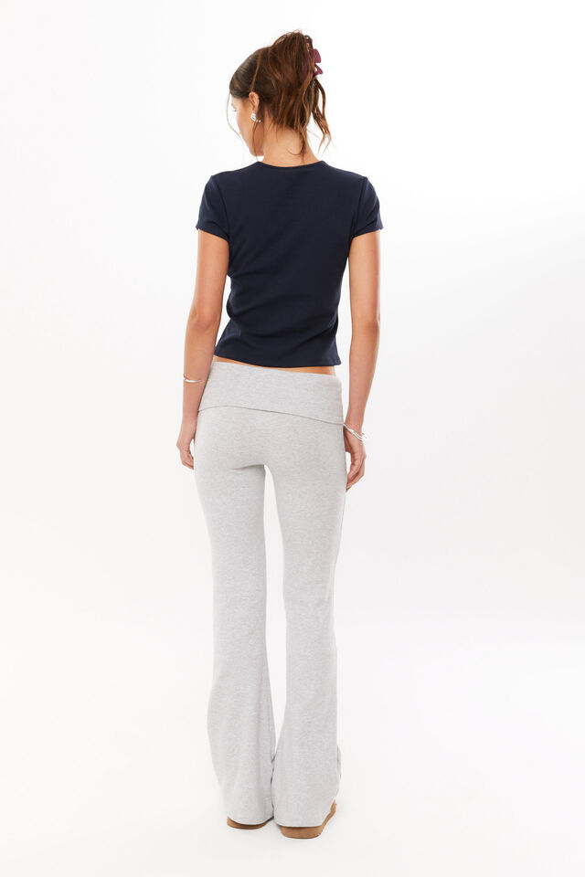Fold Back Flare Pant, GREY MARLE