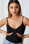 Summer Cut Out Knot Top, BLACK