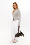 Steph Zip Through Knit Jumper, GREY MARLE - alternate image 3