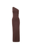 Soft One Shoulder Maxi Dress, ESPRESSO BROWN - alternate image 6