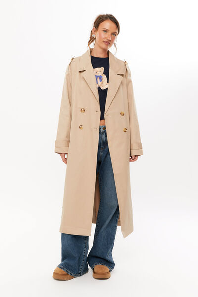 Taylah Trench Coat, TAUPE