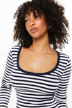 Riri Scoop Neck Long Sleeve, NAVY LEAGUE STRIPE - alternate image 4