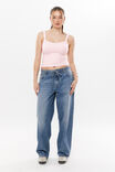 Tie Front Barrel Jean, STOCKHOLM BLUE - alternate image 1