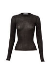 Margot Knit Long Sleeve Top, BLACK - alternate image 6