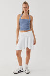 Luxe Hanky Hem Mini Skirt, WHITE - alternate image 1