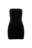 Tavi Velvet Strapless Dress, BLACK
