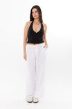 Henley Relaxed Linen Pant, WHITE - alternate image 1