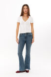 Low Rise Stretch Flare Jean, ROCKY BLUE - alternate image 1