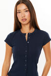 Lexy Rib Button Through Tee, NIGHT NAVY - alternate image 4