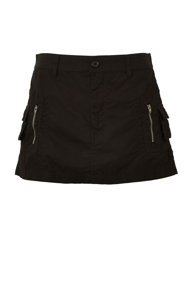 Millie Cargo Mini Skirt, BLACK
