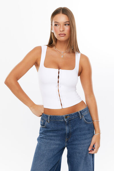Gabby Tailored Tank, WHITE