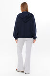 Josie Oversized Zip Through Hoodie, NIGHT NAVY - alternate image 3