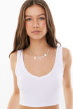 Amara Rib Cropped Tank, WHITE - alternate image 4