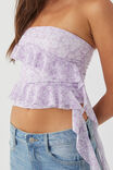 Giselle Strapless Frill Top, NAOMI FLORAL LILAC - alternate image 4