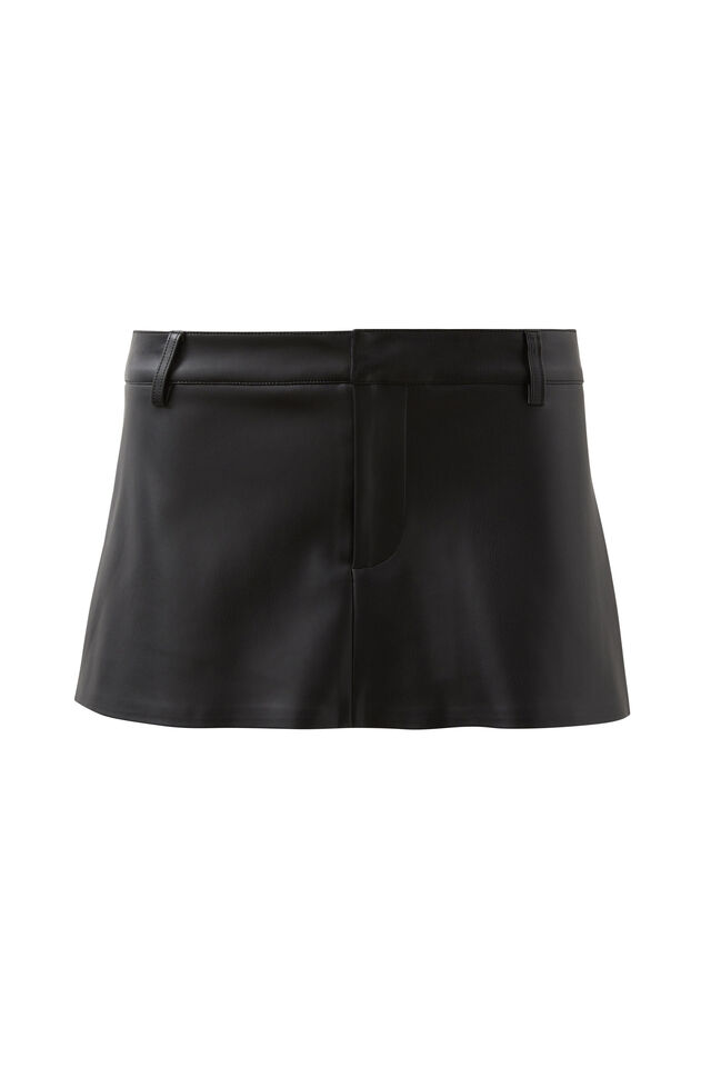 Rylie Micro Skort, BLACK PU