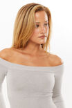 Kristy Off Shoulder Knit Top, GREY  MARLE - alternate image 2
