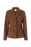 Niki Collared Faux Suede Jacket, MOCHA BROWN - alternate image 6