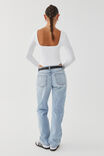 Luxe Square Neck Long Sleeve Bodysuit, WHITE - alternate image 3