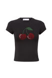 Brandi Graphic T Shirt, BLACK/DIAMANTE CHERRY - alternate image 6