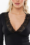 Luxe Georgia Long Sleeve Top, BLACK - alternate image 4