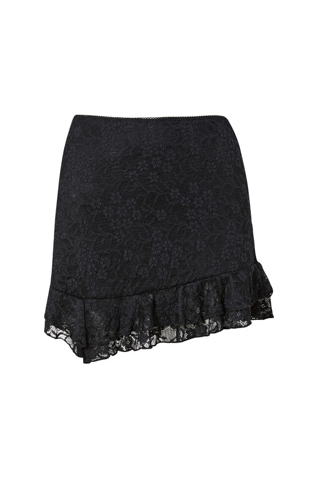 Lola Lace Mini Skirt, BLACK