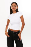 Luxe Longline Tee, WHITE - alternate image 2