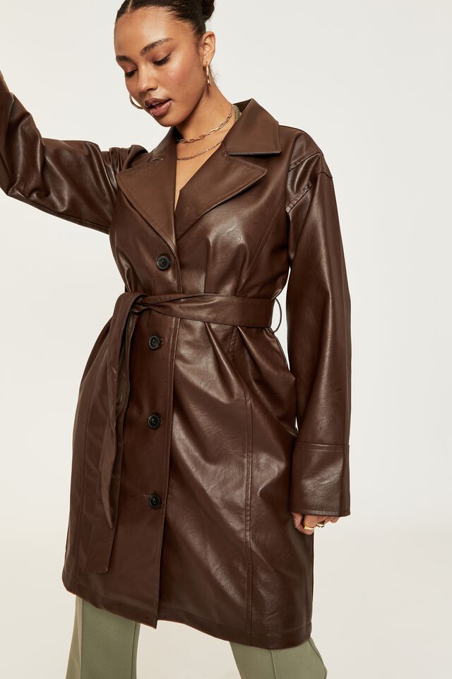 Vegan Leather Trench Jacket, Images Of Leather Trench Coat