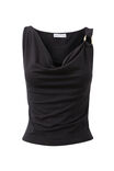 Soft Demi Cowl Neck Top, BLACK - alternate image 6