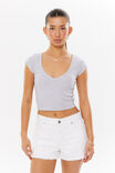 Penny Cropped Tee, GREY MARLE - alternate image 3