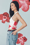 Luxe Halter Top, WHITE/ORCHID BLUR - alternate image 3