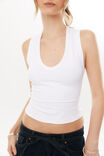 Belle V Neck Tank, WHITE - alternate image 4