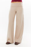 Fold Back Wide Leg Pant, OAT MARLE - alternate image 2